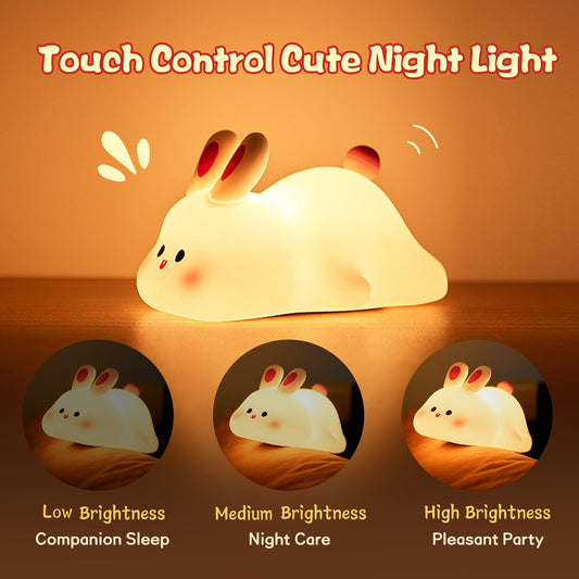 Cute LED Rabbit Night Light – Touch Sensor