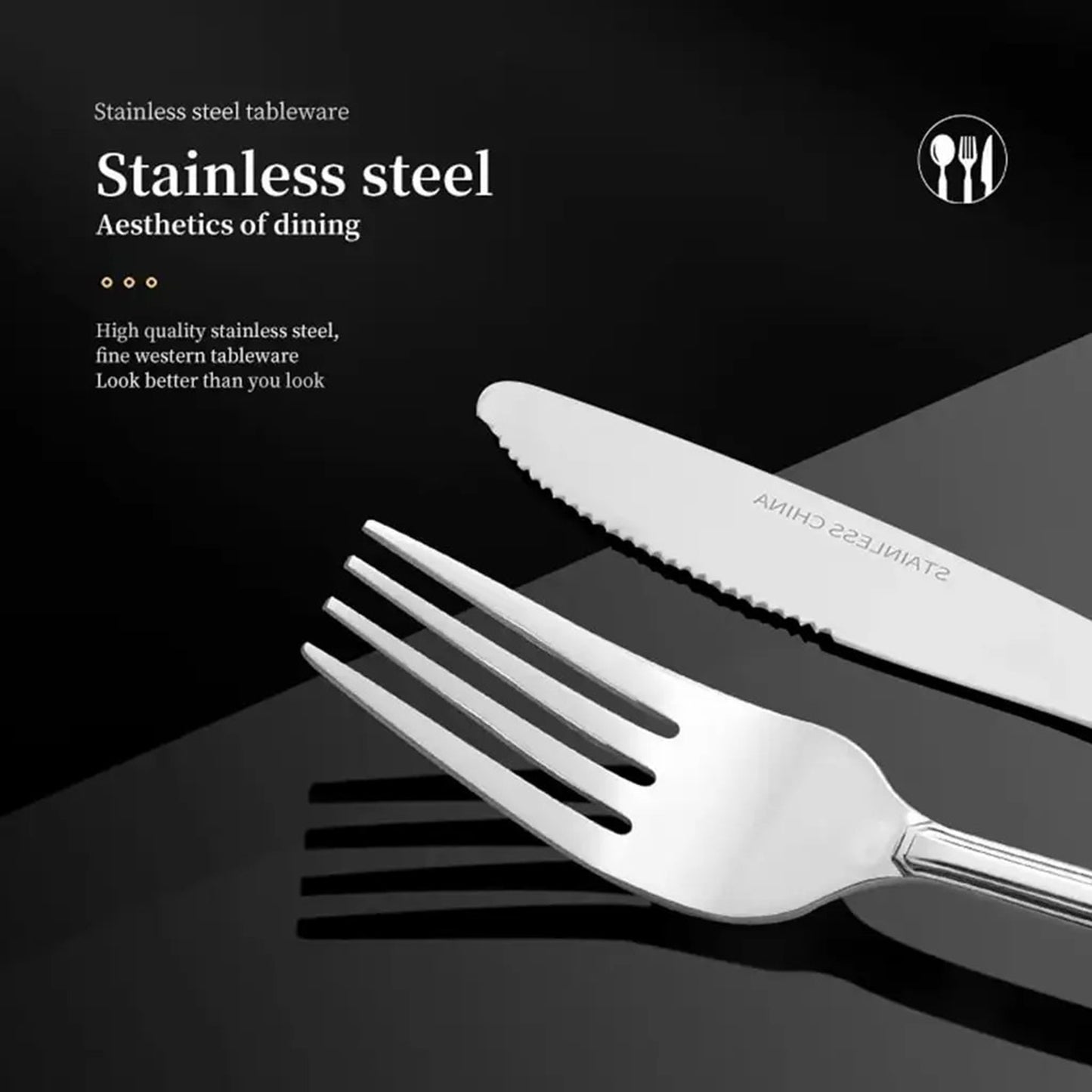 16-Piece Luxury Silverware Set – Stainless Steel Flatware for 4