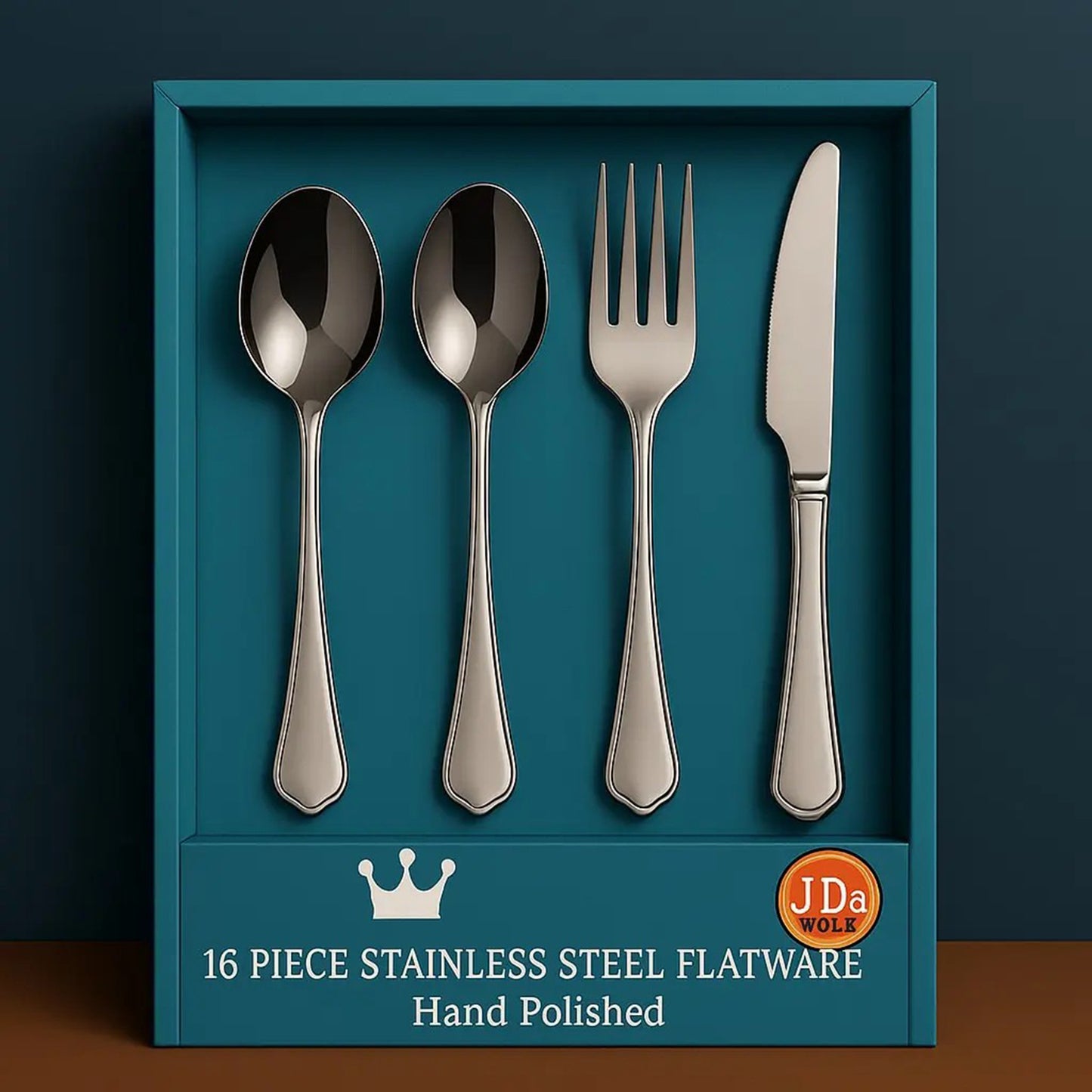 16-Piece Luxury Silverware Set – Stainless Steel Flatware for 4